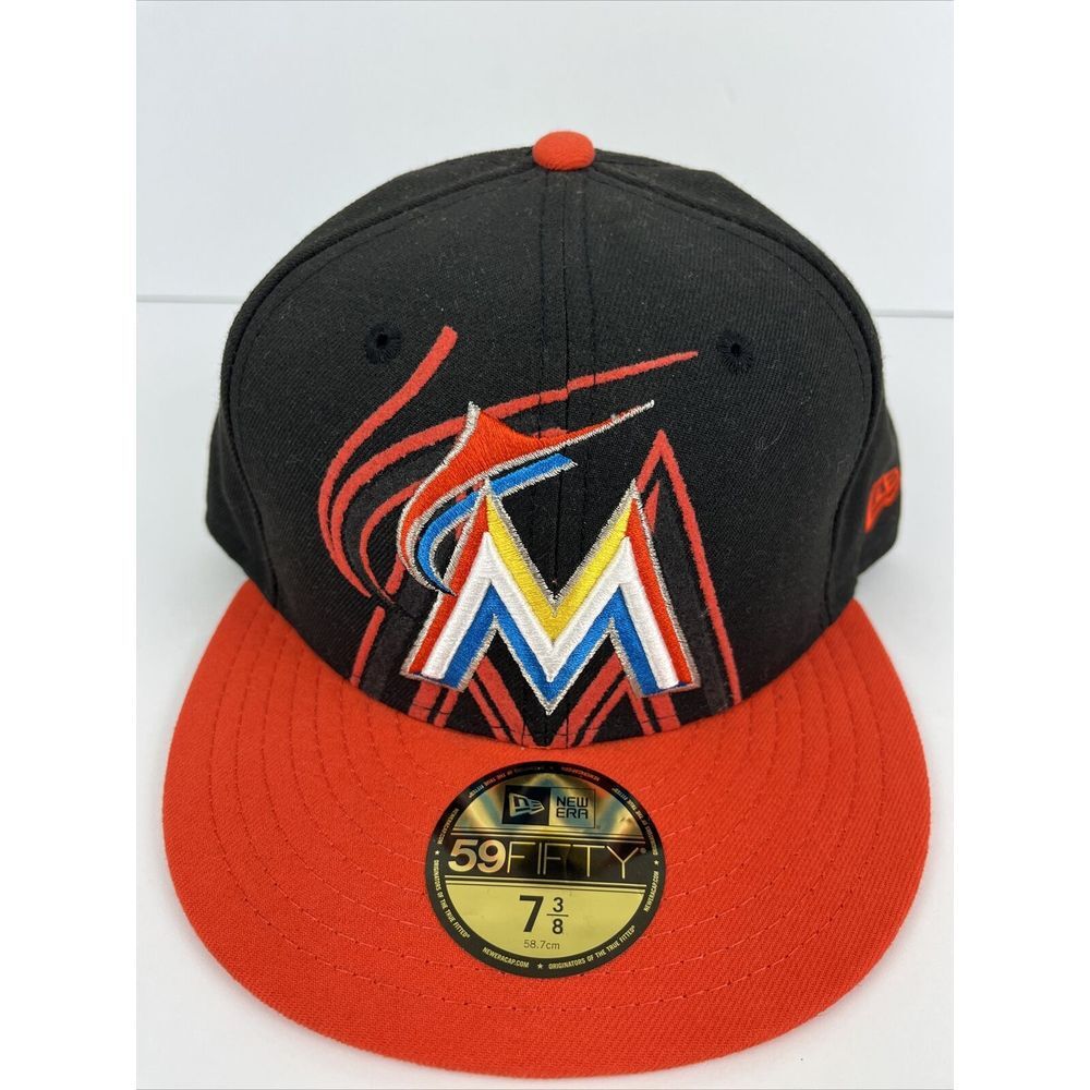NEW ERA 59FIFTY FITTED‎ FLORIDA MIAMI MARLINS HAT SIZE 7-3/8 5950